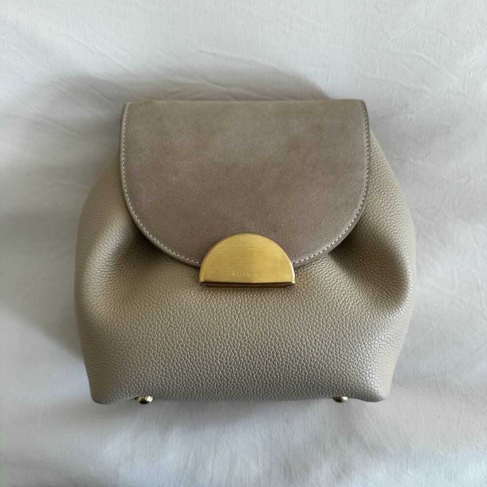 Polène Numéro Un Mini Bag, sand leather and suede